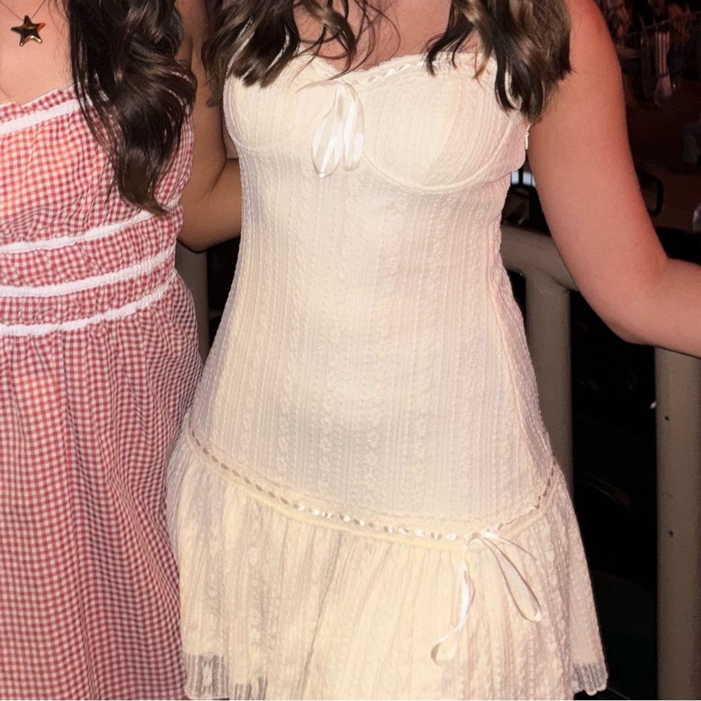 Cream, lace dress